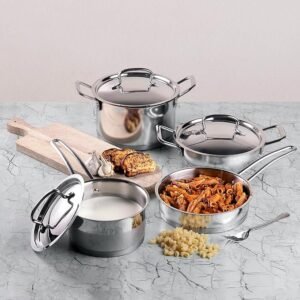 Stainless Steel Cookware Set of 4 pcs/Saucepan, Saucepot