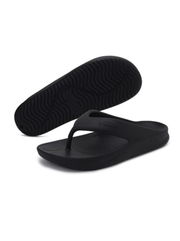 Unisex Black Wave Thong Flip-Flops